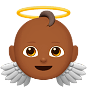👼🏾 Emoji Bebé ángel: Tono De Piel Oscuro Medio en Apple iOS 16.4.