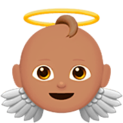 Emoji 👼🏽 Angioletto: Carnagione Olivastra su Apple iOS 16.4.