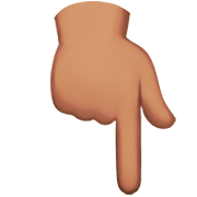 👇🏽 Emoji Dorso Da Mão Com Dedo Indicador Apontando Para Baixo: Pele Morena na Apple iOS 16.4.