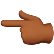 👈🏾 Emoji nach links weisender Zeigefinger: mitteldunkle Hautfarbe Apple iOS 16.4.