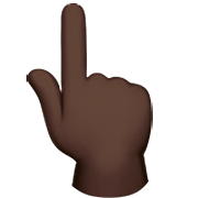 👆🏿 Emoji Dorso Da Mão Com Dedo Indicador Apontando Para Cima: Pele Escura na Apple iOS 16.4.