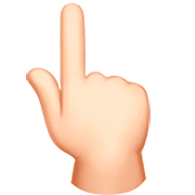 👆🏻 Emoji nach oben weisender Zeigefinger von hinten: helle Hautfarbe Apple iOS 16.4.