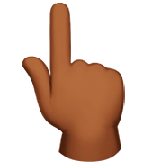 Emoji 👆🏾 Indice Alzato: Carnagione Abbastanza Scura su Apple iOS 16.4.