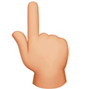 👆🏼 Emoji Dorso Da Mão Com Dedo Indicador Apontando Para Cima: Pele Morena Clara na Apple iOS 16.4.