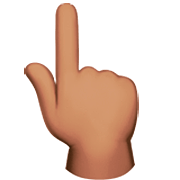 👆🏽 Emoji Dorso Da Mão Com Dedo Indicador Apontando Para Cima: Pele Morena na Apple iOS 16.4.