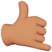🤙🏽 Emoji ruf-mich-an-Handzeichen: mittlere Hautfarbe Apple iOS 16.4.
