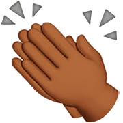 👏🏾 Emoji klatschende Hände: mitteldunkle Hautfarbe Apple iOS 16.4.