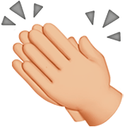 Emoji 👏🏼 Mani Che Applaudono: Carnagione Abbastanza Chiara su Apple iOS 16.4.