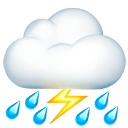 ⛈️ Emoji Wolke mit Blitz und Regen Apple iOS 16.4.