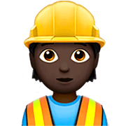 👷🏿 Emoji Bauarbeiter(in): dunkle Hautfarbe Apple iOS 16.4.