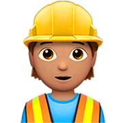👷🏽 Emoji Bauarbeiter(in): mittlere Hautfarbe Apple iOS 16.4.