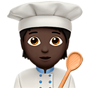 Emoji 🧑🏿‍🍳 Persona Che Cucina: Carnagione Scura su Apple iOS 16.4.