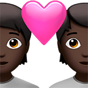 💑🏿 Emoji Liebespaar, dunkle Hautfarbe Apple iOS 16.4.