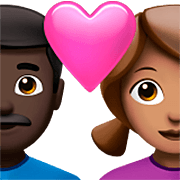 Émoji 👨🏿‍❤️‍👩🏽 Couple Avec Cœur - Homme: Peau Foncée, Femme: Peau Légèrement Mate sur Apple iOS 16.4.