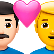 👨🏻‍❤️‍👨 Emoji Pareja Enamorada - Hombre: Tono De Piel Claro, Hombre en Apple iOS 16.4.