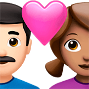 Émoji 👨🏻‍❤️‍👩🏽 Couple Avec Cœur - Homme: Peau Claire, Femme: Peau Légèrement Mate sur Apple iOS 16.4.