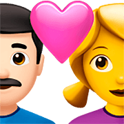👨🏻‍❤️‍👩 Emoji Casal Apaixonado - Homem: Pele Clara, Mulher na Apple iOS 16.4.