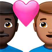 👨🏿‍❤️‍👨🏽 Emoji Casal Apaixonado - Homem: Pele Escura, Homem: Pele Morena na Apple iOS 16.4.
