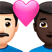 👨🏻‍❤️‍👨🏿 Emoji Pareja Enamorada - Hombre: Tono De Piel Claro, Hombre: Tono De Piel Oscuro en Apple iOS 16.4.