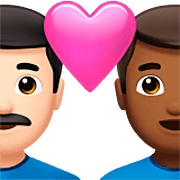 Emoji 👨🏻‍❤️‍👨🏾 Coppia Con Cuore - Uomo: Carnagione Chiara, Uomo: Carnagione Abbastanza Scura su Apple iOS 16.4.