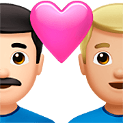 👨🏻‍❤️‍👨🏼 Emoji Casal Apaixonado - Homem: Pele Clara, Homem: Pele Morena Clara na Apple iOS 16.4.