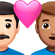 👨🏻‍❤️‍👨🏽 Emoji Pareja Enamorada - Hombre: Tono De Piel Claro, Hombre: Tono De Piel Medio en Apple iOS 16.4.