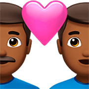 👨🏾‍❤️‍👨🏾 Emoji Casal Apaixonado - Homem: Pele Morena Escura, Homem: Pele Morena Escura na Apple iOS 16.4.