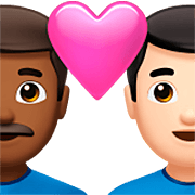 Emoji 👨🏾‍❤️‍👨🏻 Coppia Con Cuore - Uomo: Carnagione Abbastanza Scura, Uomo: Carnagione Chiara su Apple iOS 16.4.