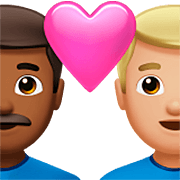 👨🏾‍❤️‍👨🏼 Emoji Pareja Enamorada - Hombre: Tono De Piel Oscuro Medio, Hombre: Tono De Piel Claro Medio en Apple iOS 16.4.