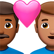 👨🏾‍❤️‍👨🏽 Emoji Pareja Enamorada - Hombre: Tono De Piel Oscuro Medio, Hombre: Tono De Piel Medio en Apple iOS 16.4.