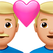 👨🏼‍❤️‍👨🏼 Emoji Liebespaar - Mann: helle Hautfarbe, Mann: helle Hautfarbe Apple iOS 16.4.