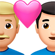 👨🏼‍❤️‍👨🏻 Emoji Liebespaar - Mann: mittelhelle Hautfarbe, Mann: helle Hautfarbe Apple iOS 16.4.