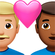 👨🏼‍❤️‍👨🏾 Emoji Liebespaar - Mann: mittelhelle Hautfarbe, Mann: mitteldunkle Hautfarbe Apple iOS 16.4.