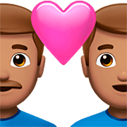 👨🏽‍❤️‍👨🏽 Emoji Casal Apaixonado - Homem: Pele Morena, Homem: Pele Morena na Apple iOS 16.4.