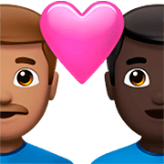 Émoji 👨🏽‍❤️‍👨🏿 Couple Avec Cœur - Homme: Peau Légèrement Mate, Homme: Peau Foncée sur Apple iOS 16.4.