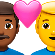 👨🏾‍❤️‍👨 Emoji Pareja Enamorada - Hombre: Tono De Piel Oscuro Medio, Hombre en Apple iOS 16.4.