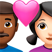 Emoji 👨🏾‍❤️‍👩🏻 Coppia Con Cuore - Uomo: Carnagione Abbastanza Scura, Donna: Carnagione Chiara su Apple iOS 16.4.