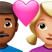 Emoji 👨🏾‍❤️‍👩🏼 Coppia Con Cuore - Uomo: Carnagione Abbastanza Scura, Donna: Carnagione Abbastanza Chiara su Apple iOS 16.4.