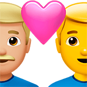 👨🏼‍❤️‍👨 Emoji Liebespaar - Mann: mittelhelle Hautfarbe, Hombre Apple iOS 16.4.