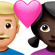 Émoji 👨🏼‍❤️‍👩🏿 Couple Avec Cœur - Homme: Peau Moyennement Claire, Femme: Peau Foncée sur Apple iOS 16.4.