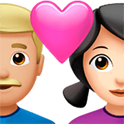 👨🏼‍❤️‍👩🏻 Emoji Casal Apaixonado - Homem: Pele Morena Clara, Mulher: Pele Clara na Apple iOS 16.4.