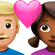 Emoji 👨🏼‍❤️‍👩🏾 Coppia Con Cuore - Uomo: Carnagione Abbastanza Chiara, Donna: Carnagione Abbastanza Scura su Apple iOS 16.4.