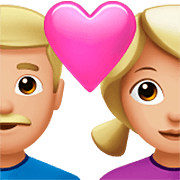Emoji 👨🏼‍❤️‍👩🏼 Coppia Con Cuore - Uomo: Carnagione Abbastanza Chiara, Donna: Carnagione Abbastanza Chiara su Apple iOS 16.4.