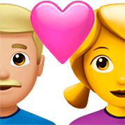 👨🏼‍❤️‍👩 Emoji Pareja Enamorada - Hombre: Tono De Piel Claro Medio, Mujer en Apple iOS 16.4.