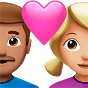 👨🏽‍❤️‍👩🏼 Emoji Pareja Enamorada - Hombre: Tono De Piel Medio, Mujer: Tono De Piel Claro Medio en Apple iOS 16.4.