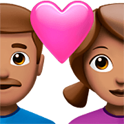 👨🏽‍❤️‍👩🏽 Emoji Casal Apaixonado - Homem: Pele Morena, Mulher: Pele Morena na Apple iOS 16.4.