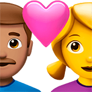 👨🏽‍❤️‍👩 Emoji Pareja Enamorada - Hombre: Tono De Piel Medio, Mujer en Apple iOS 16.4.