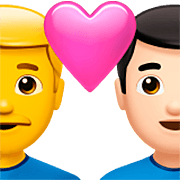 Emoji 👨‍❤️‍👨🏻 Coppia Con Cuore - Uomo, Uomo: Carnagione Chiara su Apple iOS 16.4.