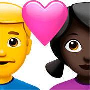 Emoji 👨‍❤️‍👩🏿 Coppia Con Cuore - Uomo, Donna: Carnagione Scura su Apple iOS 16.4.