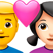 👨‍❤️‍👩🏻 Emoji Casal Apaixonado - Homem, Mulher: Pele Clara na Apple iOS 16.4.